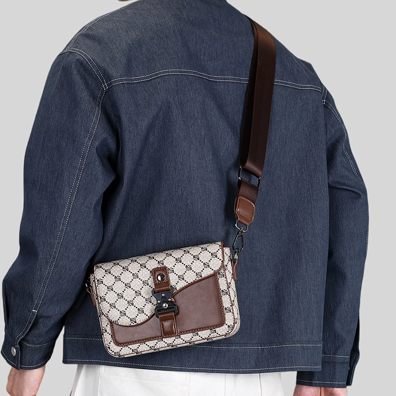 High-End Men's Stylish Crossbody Bag PU Leather Sling Bag Minimalist Business Shoulder Bag Perfect for Daily Commute Travel