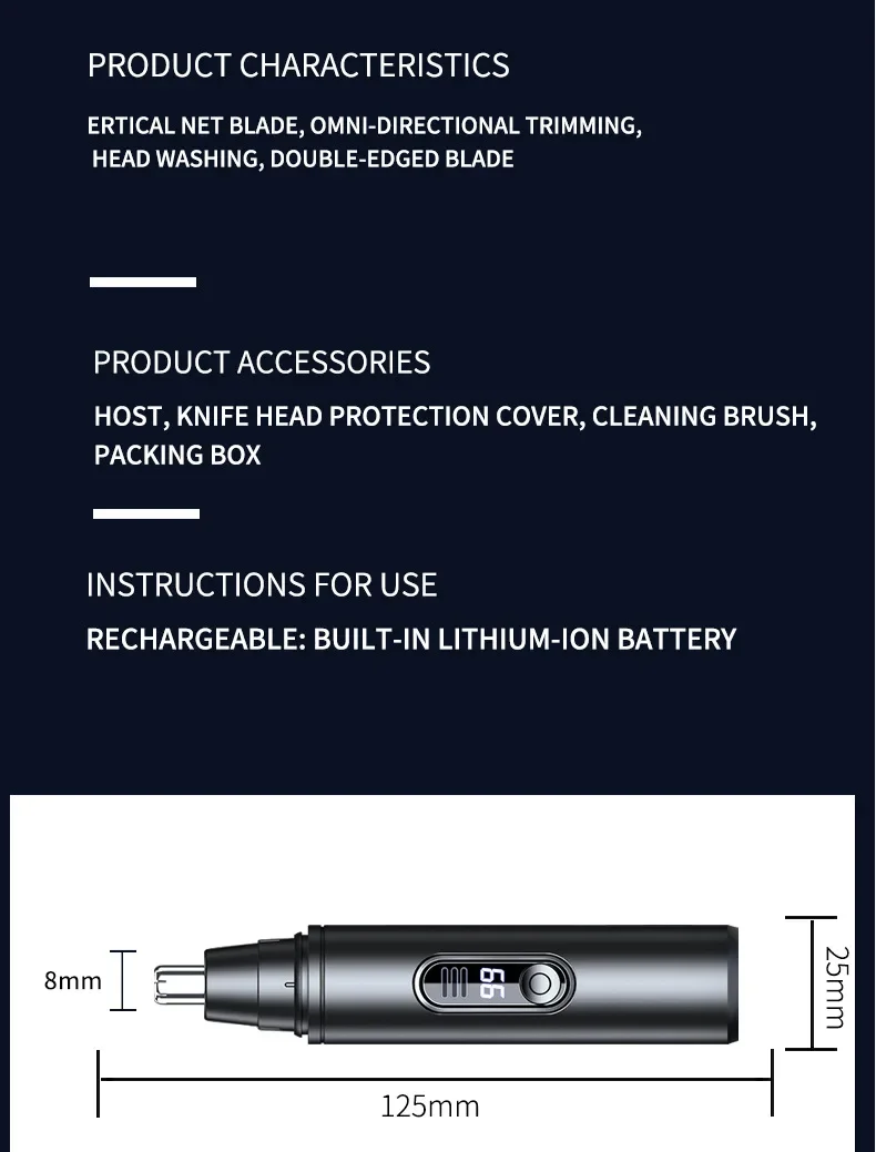 2026New Mini Pocket Nose Hair Trimmer Painless Clipper Nose Ears Hair Eyebrow Waterproof Portable Trimmer For Men Women