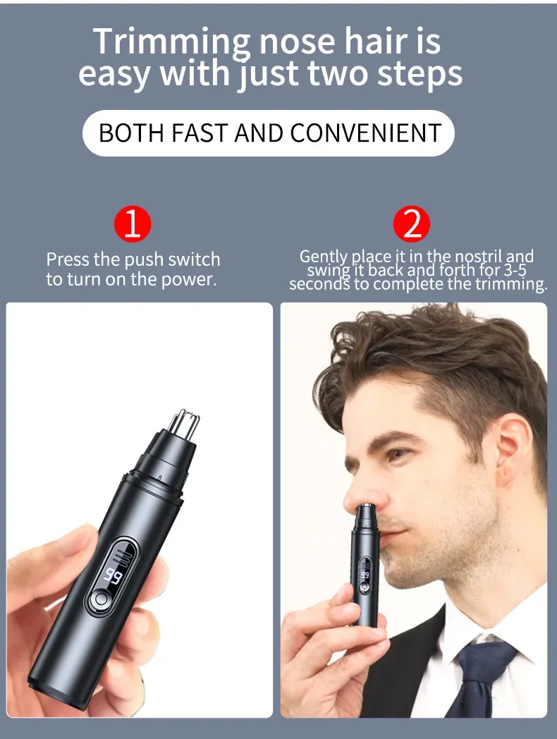 2026New Mini Pocket Nose Hair Trimmer Painless Clipper Nose Ears Hair Eyebrow Waterproof Portable Trimmer For Men Women