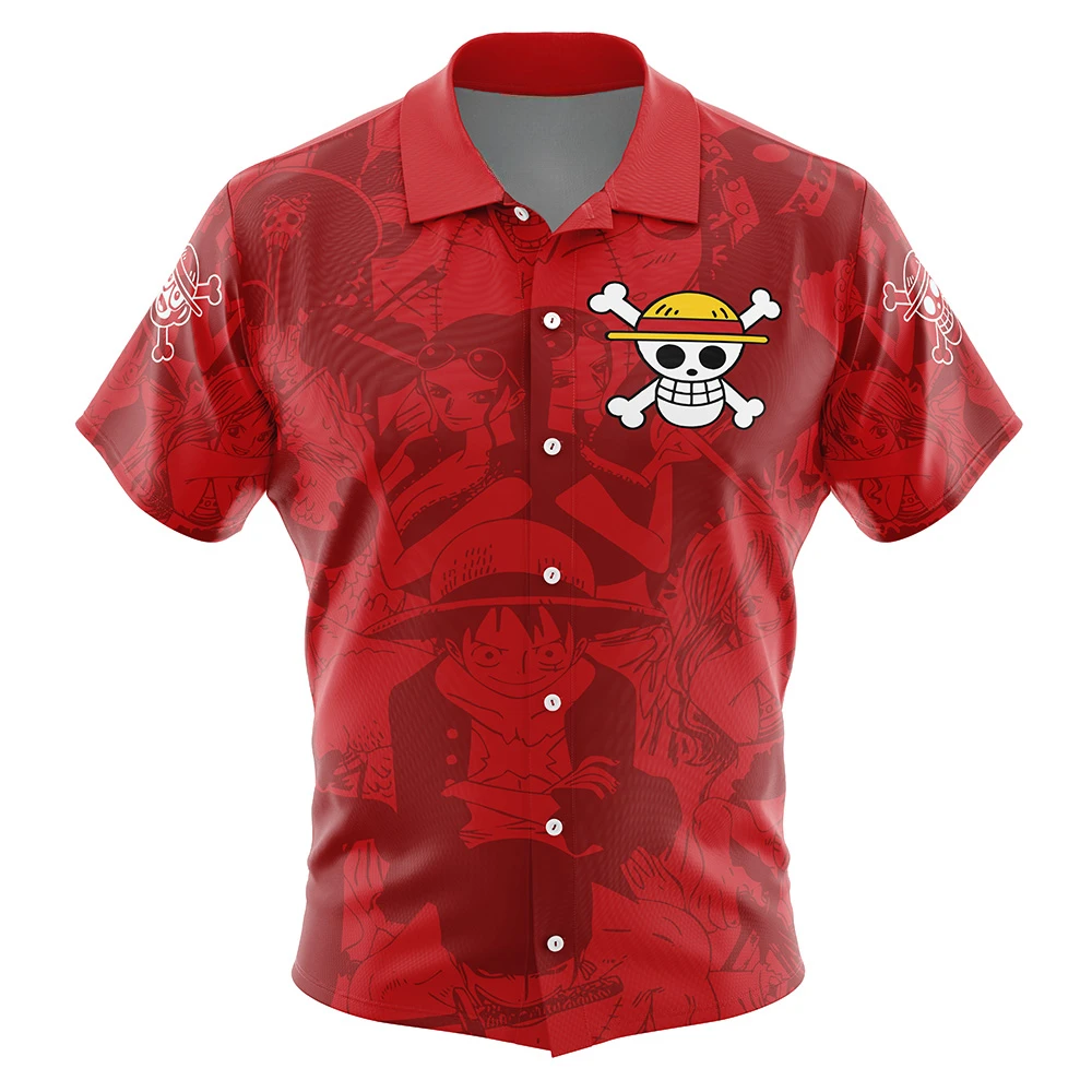 One Piece Button Up Hawaiian Shirt Fashion Trend Breathable Loose Versatile Casual Sports Summer Men Shirt