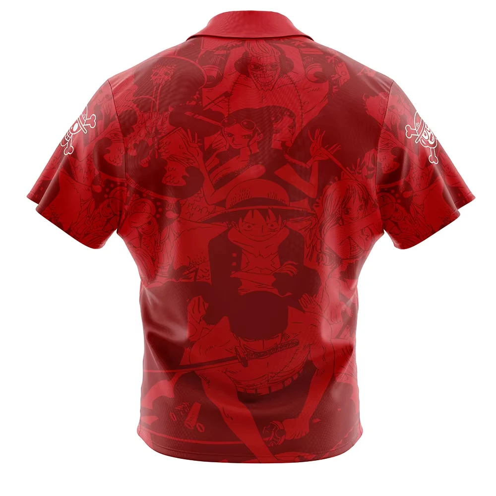 One Piece Button Up Hawaiian Shirt Fashion Trend Breathable Loose Versatile Casual Sports Summer Men Shirt