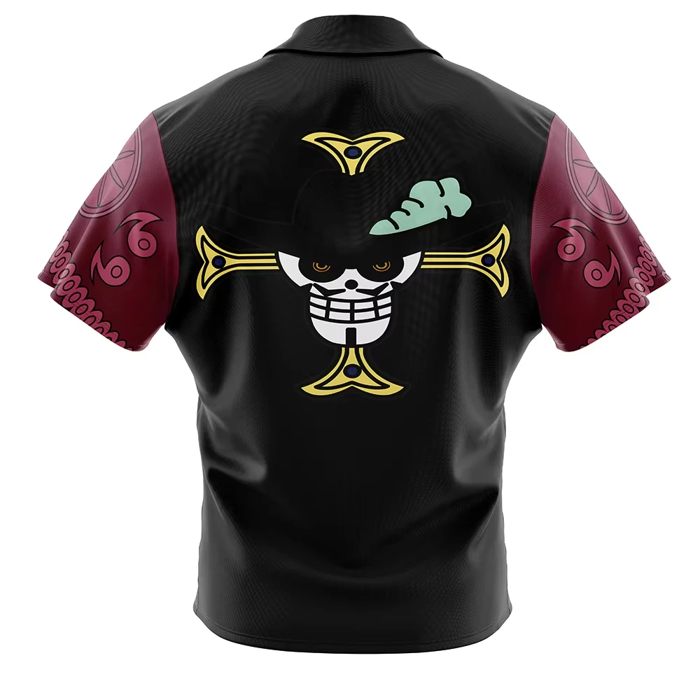 One Piece Button Up Hawaiian Shirt Fashion Trend Breathable Loose Versatile Casual Sports Summer Men Shirt