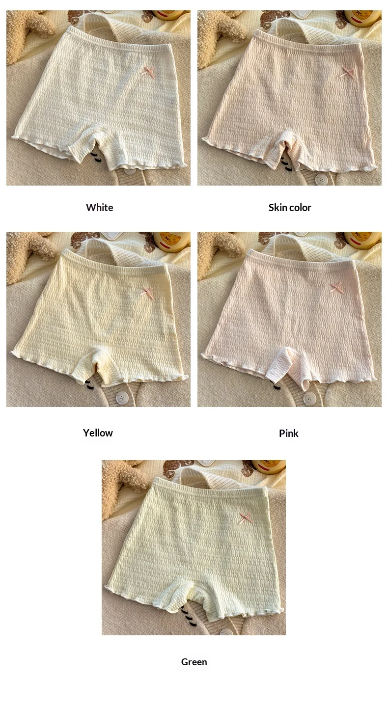 New Pure Cotton Girls' Underwear Safety Pants, Student Children's Girls Anti-Exposure Mid-Rise Base Shorts, Girl Boxer Briefs