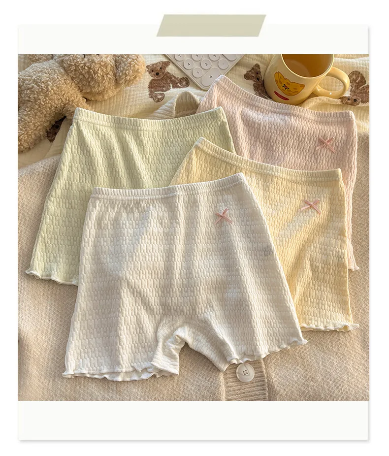 New Pure Cotton Girls' Underwear Safety Pants, Student Children's Girls Anti-Exposure Mid-Rise Base Shorts, Girl Boxer Briefs