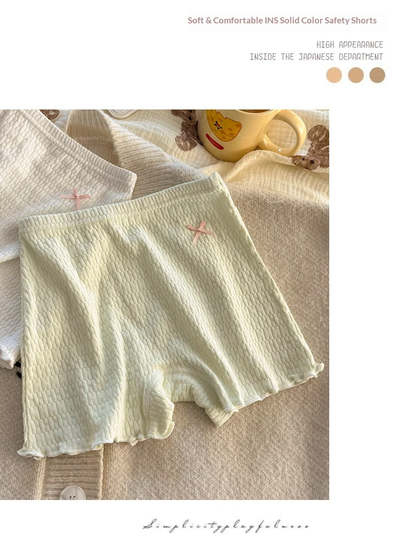 New Pure Cotton Girls' Underwear Safety Pants, Student Children's Girls Anti-Exposure Mid-Rise Base Shorts, Girl Boxer Briefs