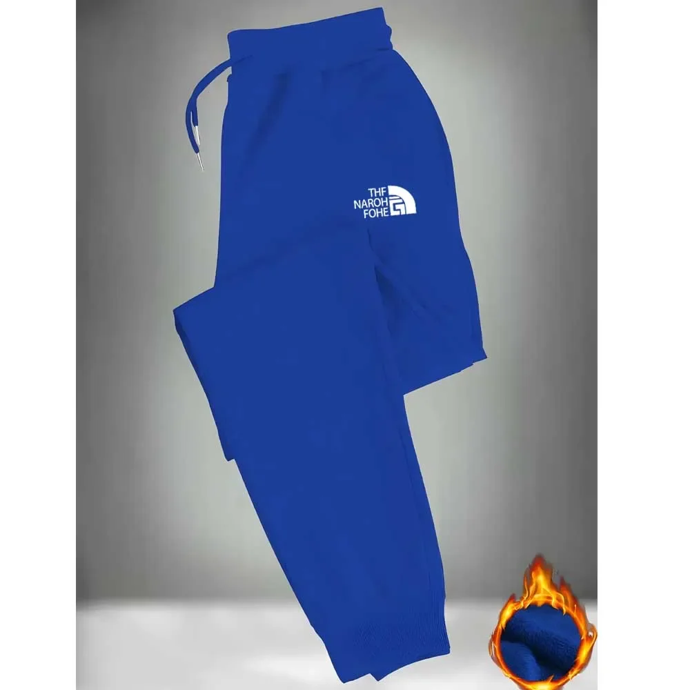 THF NAROH FOHE Printed Men's Casual Jogging Pants, with a Double Design of Drawstring and Rolled-Up Edges, in a Loose Style