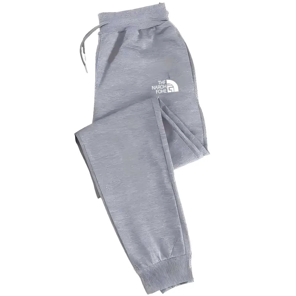 THF NAROH FOHE Printed Men's Casual Jogging Pants, with a Double Design of Drawstring and Rolled-Up Edges, in a Loose Style