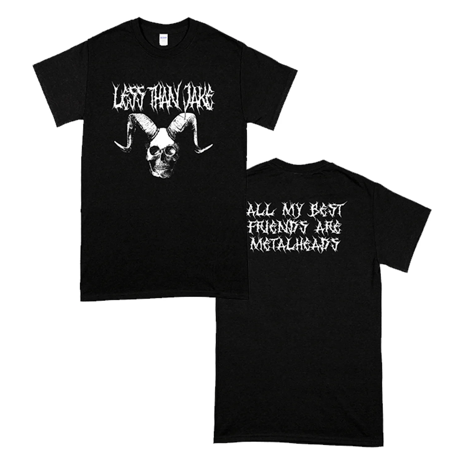Limited  Hip Hop Men's T-shirt 90s Less Than Jake Punk Rock Band Tshirt Cotton Black  Print Overszied Short Sleeves Man Women