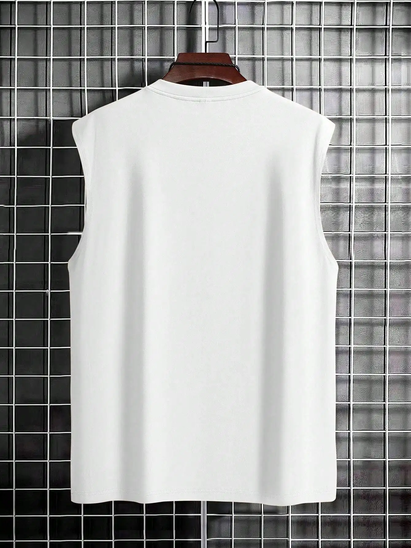 100% Pure Cotton Men's Summer Fashionable Casual Loose Mountain Reflection Printed Fitness Breathable Round Neck Sleeveless Vest