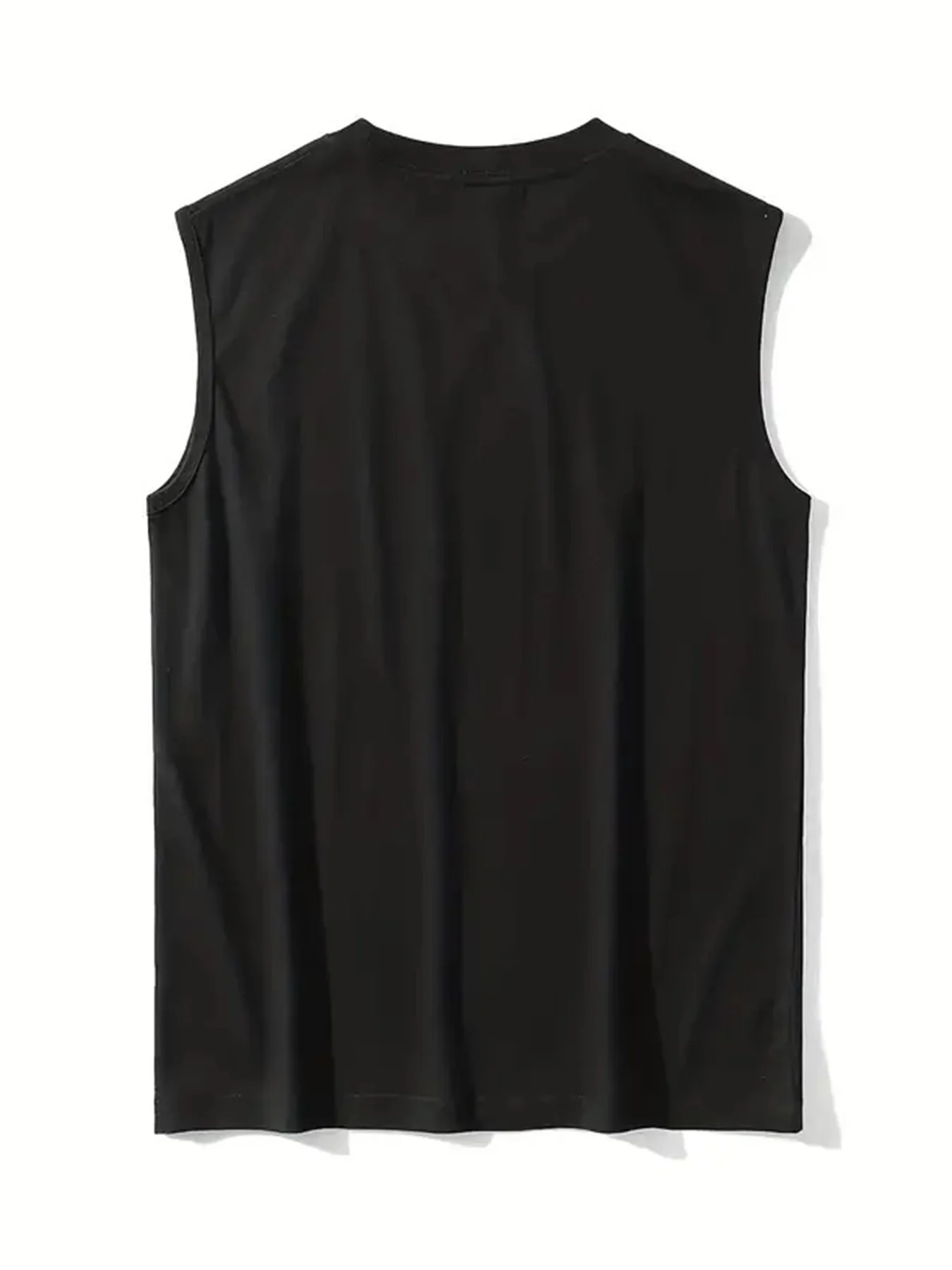 100% Pure Cotton Men's Summer Fashionable Casual Loose Mountain Reflection Printed Fitness Breathable Round Neck Sleeveless Vest