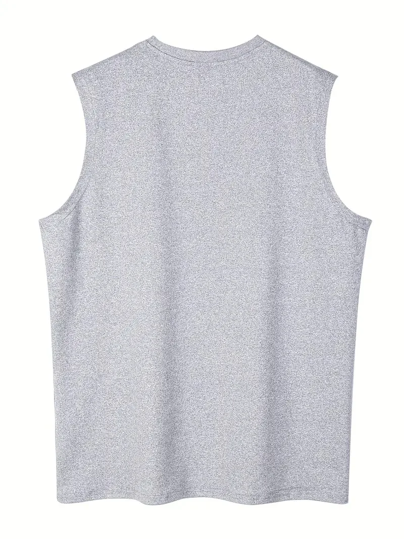 100% Pure Cotton Men's Summer Fashionable Casual Loose Mountain Reflection Printed Fitness Breathable Round Neck Sleeveless Vest
