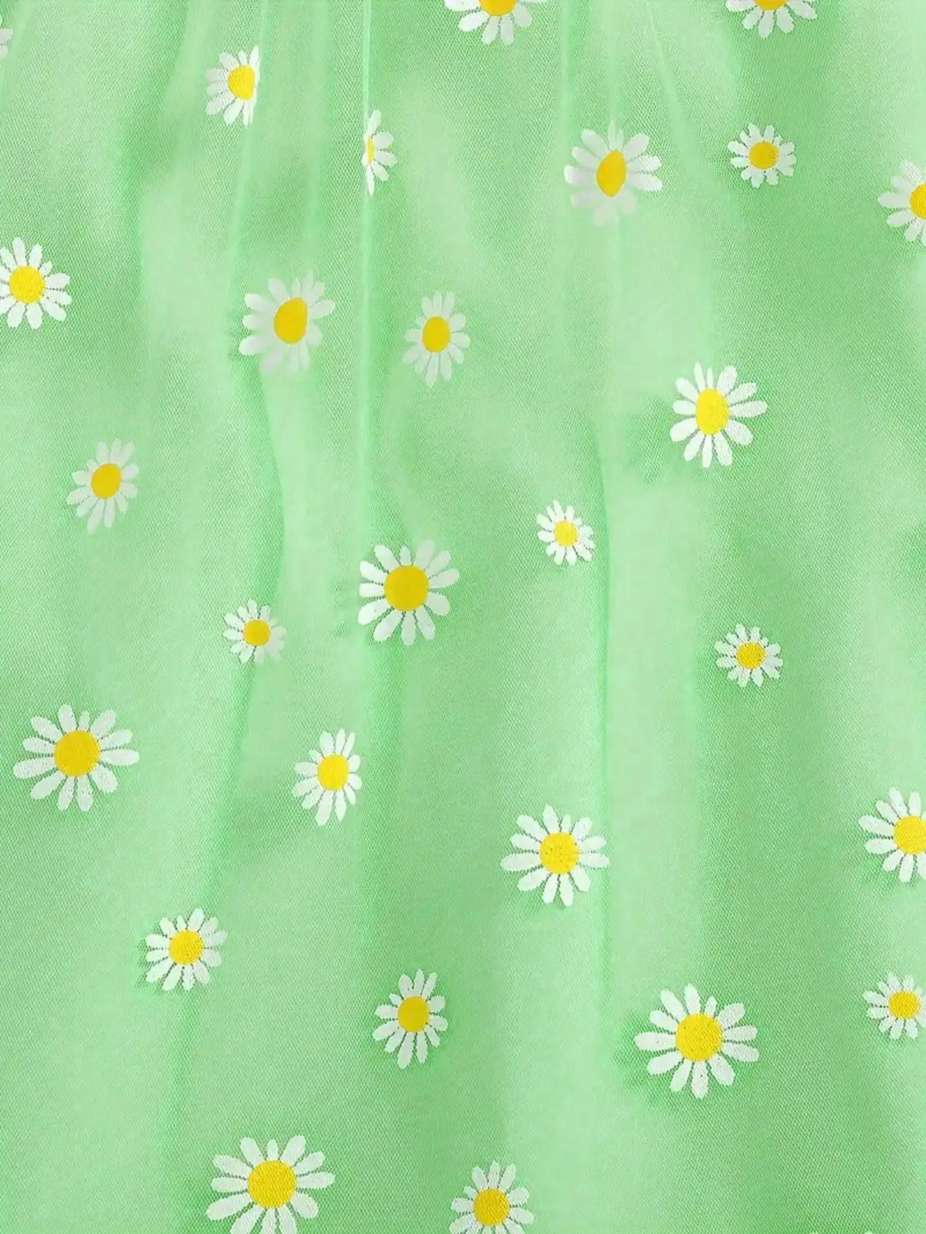 Yellow Green Blue Daisy Mesh Layered Jumpsuit - Elegant Ruffled Hem, Perfect for Summer Parties and Casual Wear