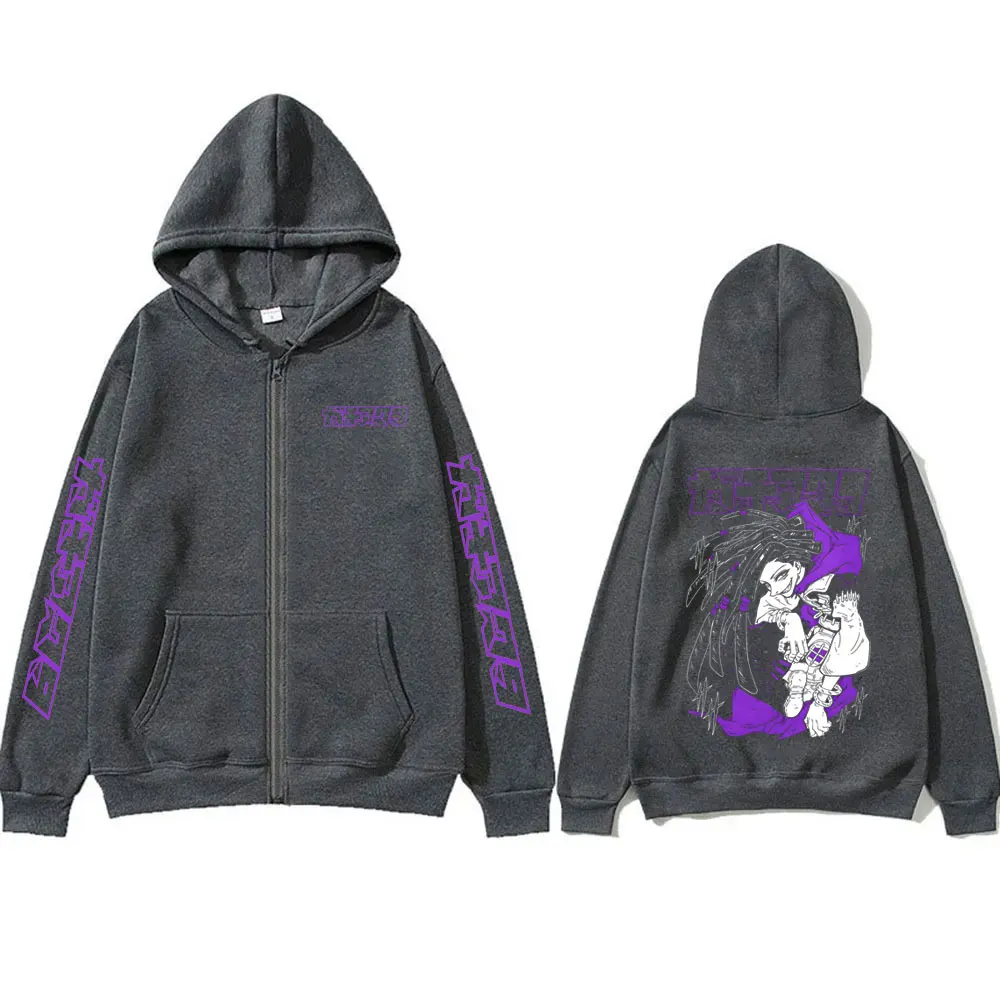 Anime Gachiakuta Riyo Merch Zipper Hoodie Men Women Manga Y2k Oversized Zip Up Jacket Unisex Cosplay Harajuku Zip Up Sweatshirt