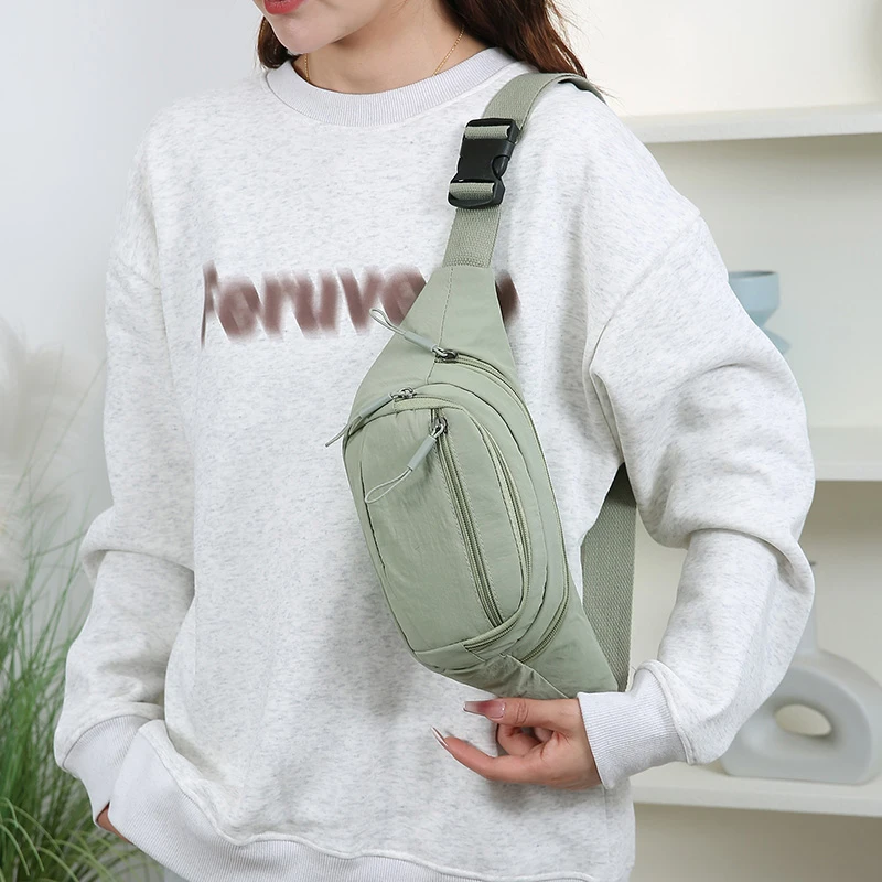 Adjustable Convertible Waist Bag for Women – Waterproof Nylon Chest Pack for Running Travel & Daily Wear