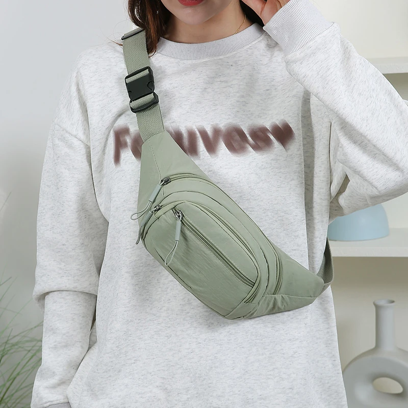 Adjustable Convertible Waist Bag for Women – Waterproof Nylon Chest Pack for Running Travel & Daily Wear