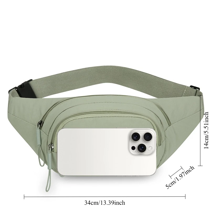 Adjustable Convertible Waist Bag for Women – Waterproof Nylon Chest Pack for Running Travel & Daily Wear