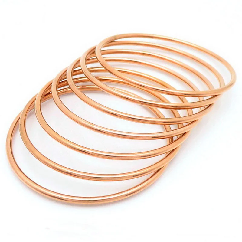 KALEN 7pcs/set Simple Fashion Stainless Steel Bracelet For Women Gold Silver Color Geometry Wire Round Bangle Jewelry Wristband