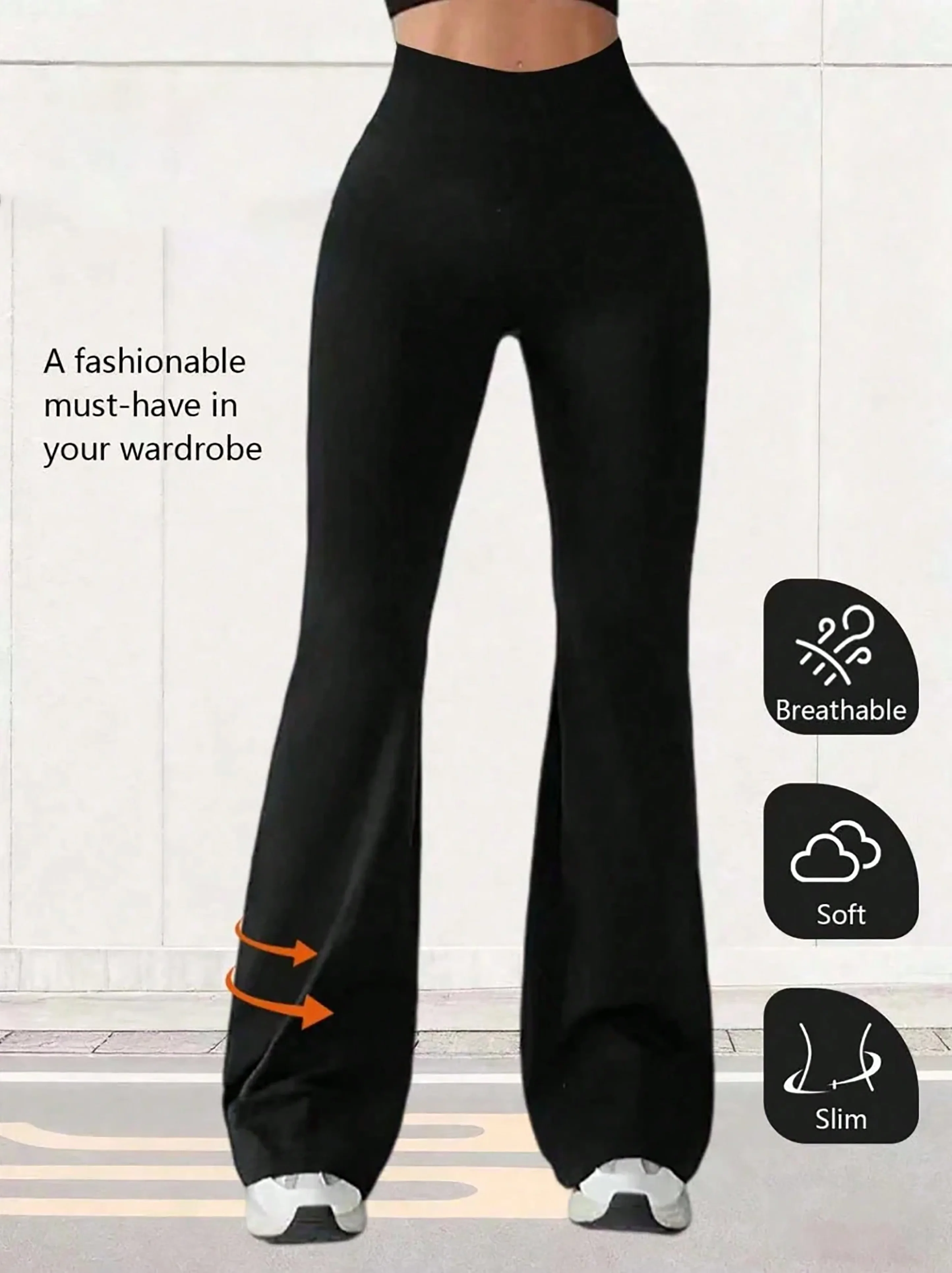 Women's High-Waist Hip-Lifting Slim Bell-Bottoms Are Comfortable and Elastic for Leisure and Daily Commuting Yoga Fitness