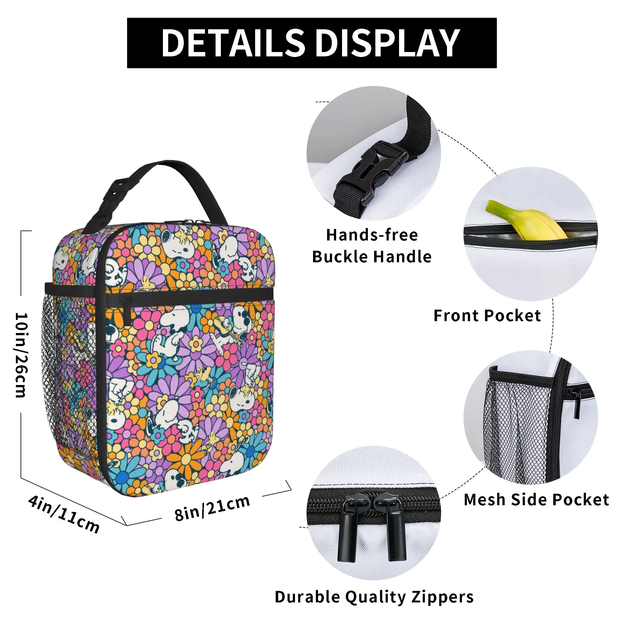 S-Dog-Snoopies Cartoon Thermal Insulated Lunch Bag for Office Cartoon Portable Food Bag Container Cooler Thermal Lunch Boxes