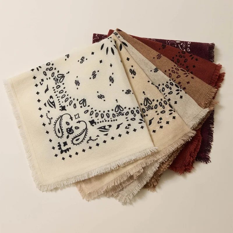 Fashion Printed Tassel Square Scarf Women Soft Comfortable All-match Shawl 2026 Spring Lady New Daily Casual All-match Accessory