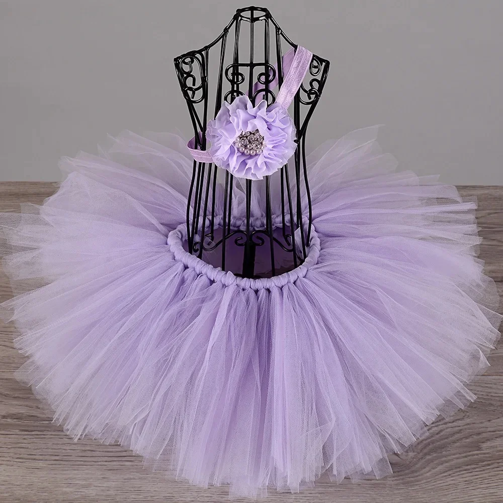 Girls Red Tulle Tutu Skirts Kids Dance Pettiskirts with Flower Hairbow Set Children Birthday Christmas Costumes Party Cloth
