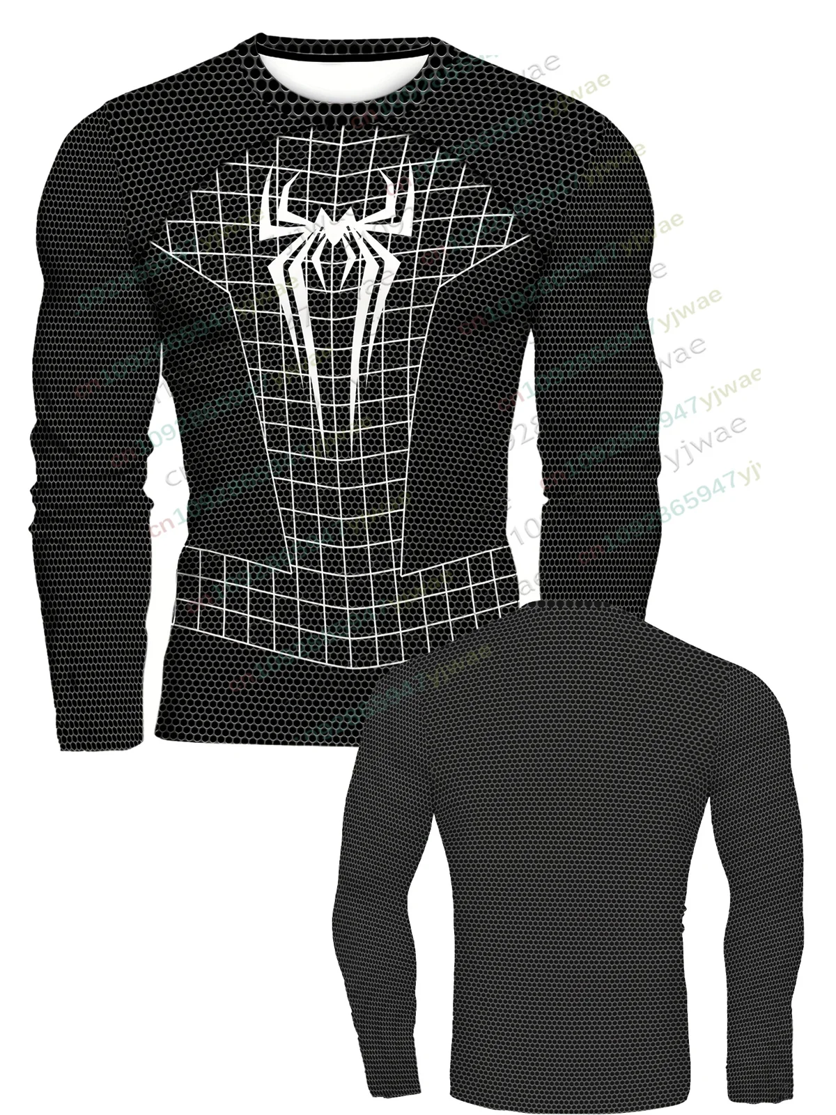 Men'S Casual Sports Top Quick Drying Fabric Long Sleeved T-Shirt 3d Spider Graphic Printing Training Tee Men'S T-Shirt