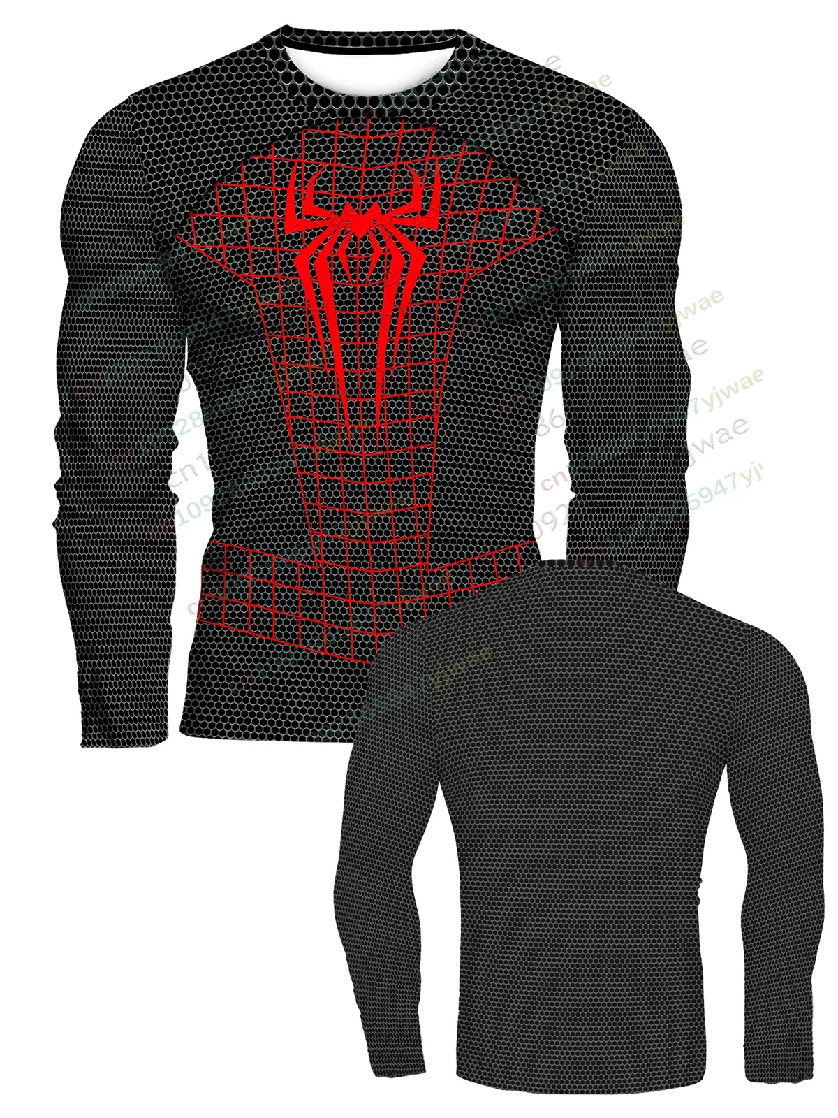Men'S Casual Sports Top Quick Drying Fabric Long Sleeved T-Shirt 3d Spider Graphic Printing Training Tee Men'S T-Shirt