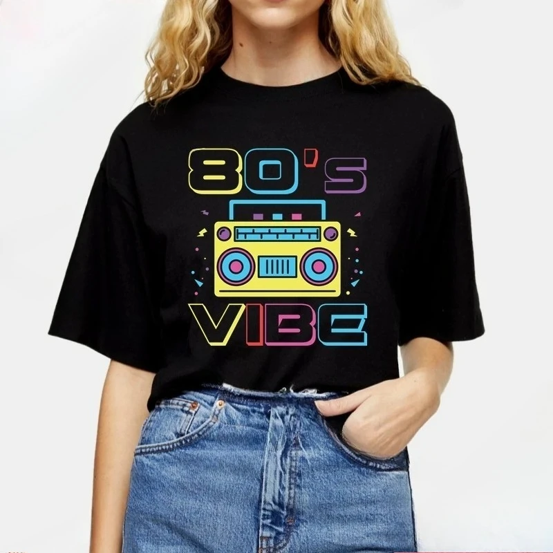 Funny T Shirts The 80s 90s Vintage Birthday Gift Streetwear Women's T-shirt Short Sleeve Tee Y2k Fashion Round Neck Clothing