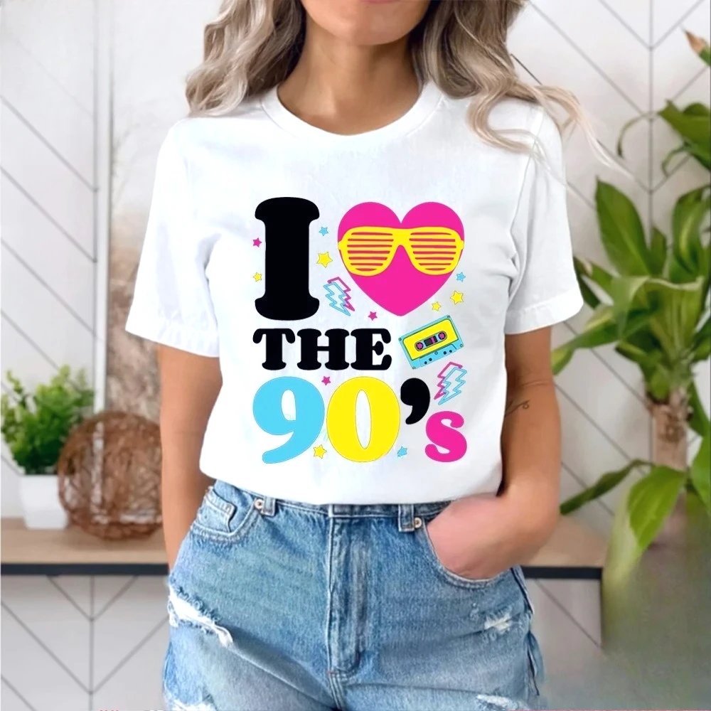 Funny T Shirts The 80s 90s Vintage Birthday Gift Streetwear Women's T-shirt Short Sleeve Tee Y2k Fashion Round Neck Clothing