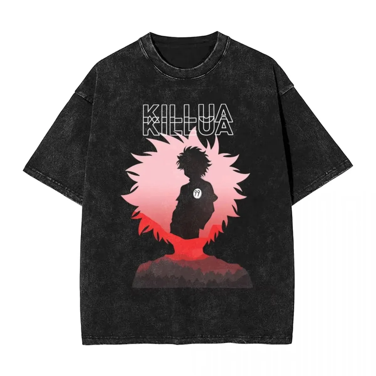 Hot Selling HUNTER×HUNTER Shizuku Murasaki Print T-Shirt, Unisex Vintage Washed Loose Top, Casual Cotton New Summer Tee