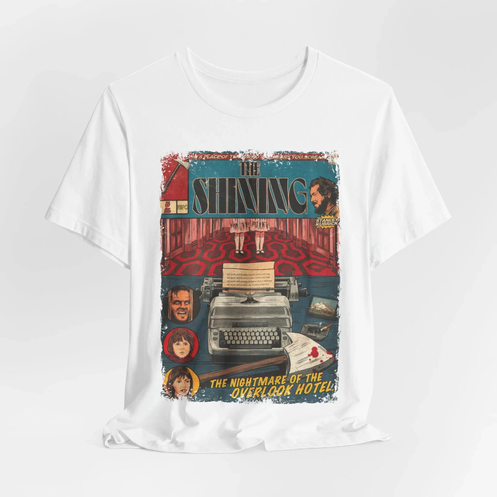 The Shining Movie T-Shirt: Vintage Horror Graphic Tee Summer Men's and Women's Loose and Breathable T-shirt Top