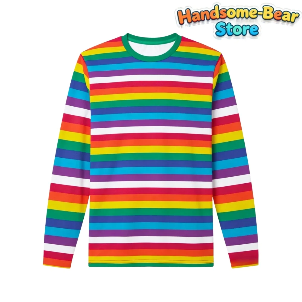 Kids Striped T-Shirt Boys Girls Long Sleeve Tops Children Summer Casual Tee Halloween Daily Wear Comfortable Children's Clothing