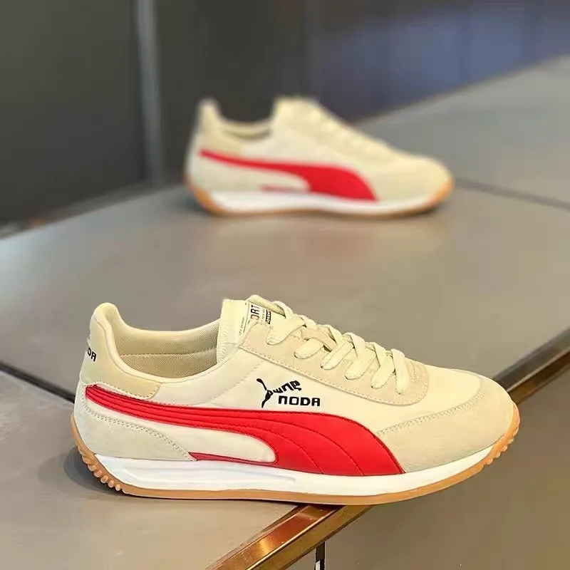 Leather Men Shoes Sneaker Trend Sports Running Breathable Men‘s Sneakers Non-slip Footwear Shoe for Male Walking Autumn