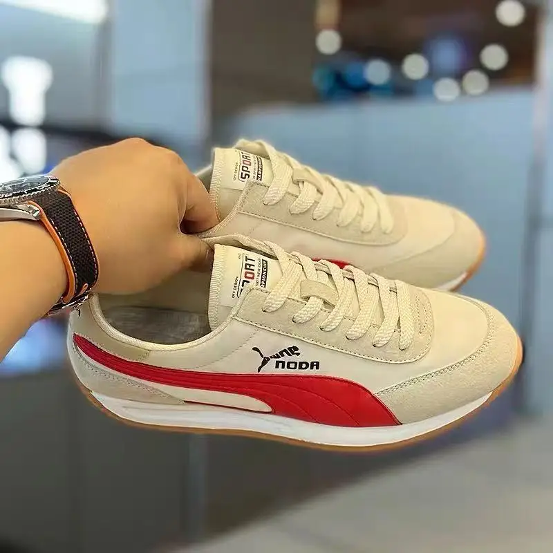 Leather Men Shoes Sneaker Trend Sports Running Breathable Men‘s Sneakers Non-slip Footwear Shoe for Male Walking Autumn