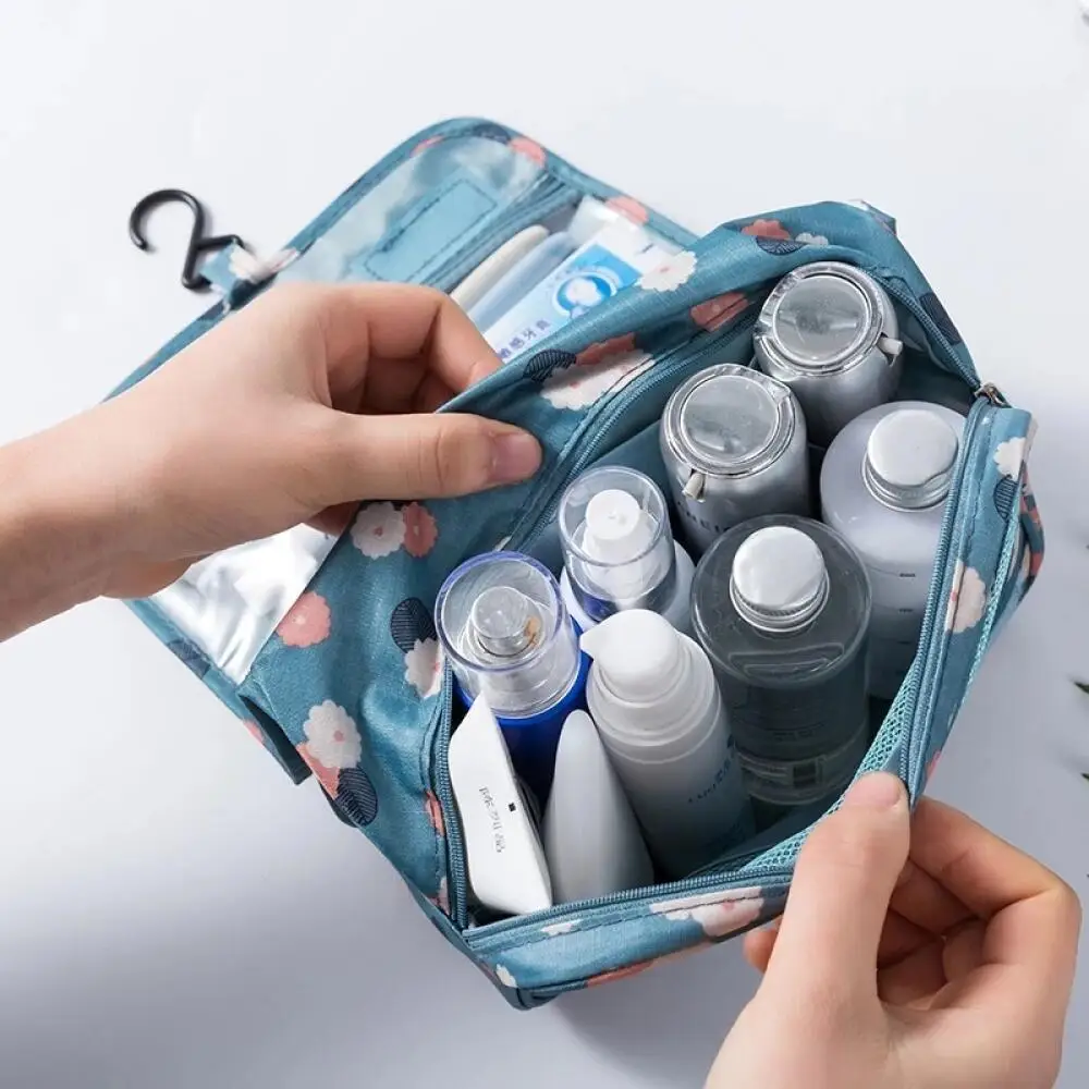 Hanging Travel Organizer Waterproof Makeup Bag, Large Capacity Toiletry Pouch Design,Portable Foldable Cosmetic Wash Storage Bag