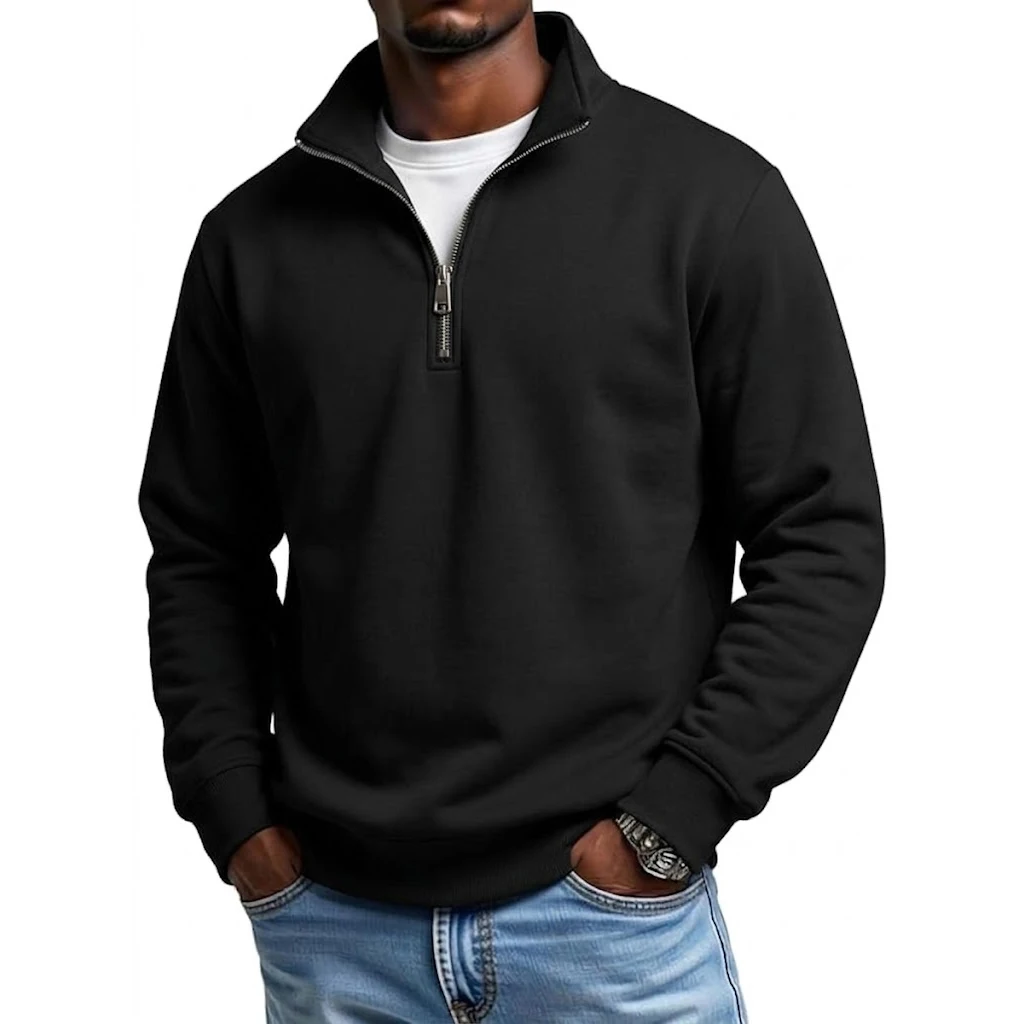 Mens Outdoor Quarter Zip Sweatshirts Casual Half Zip Pullover Hoodies Solid Color Spring  Autumn Tops for Gym and Daily Tops