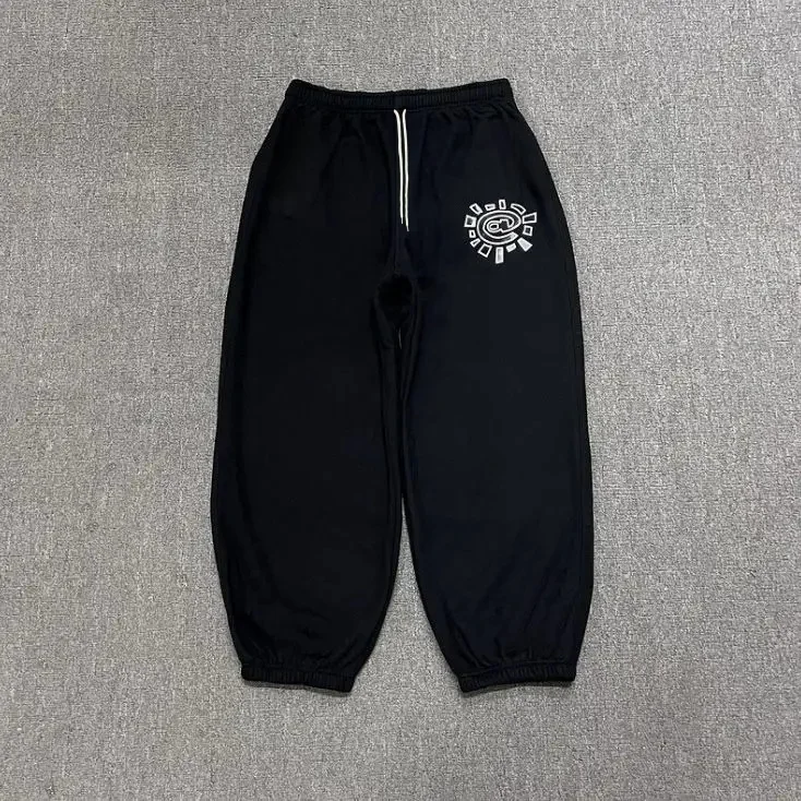 2026 Summer Fashion Vintage Graphic Fleece Sweatpants Women Casual Classic Gray Black Breathable Trouser Thick Pants HipHop Kids