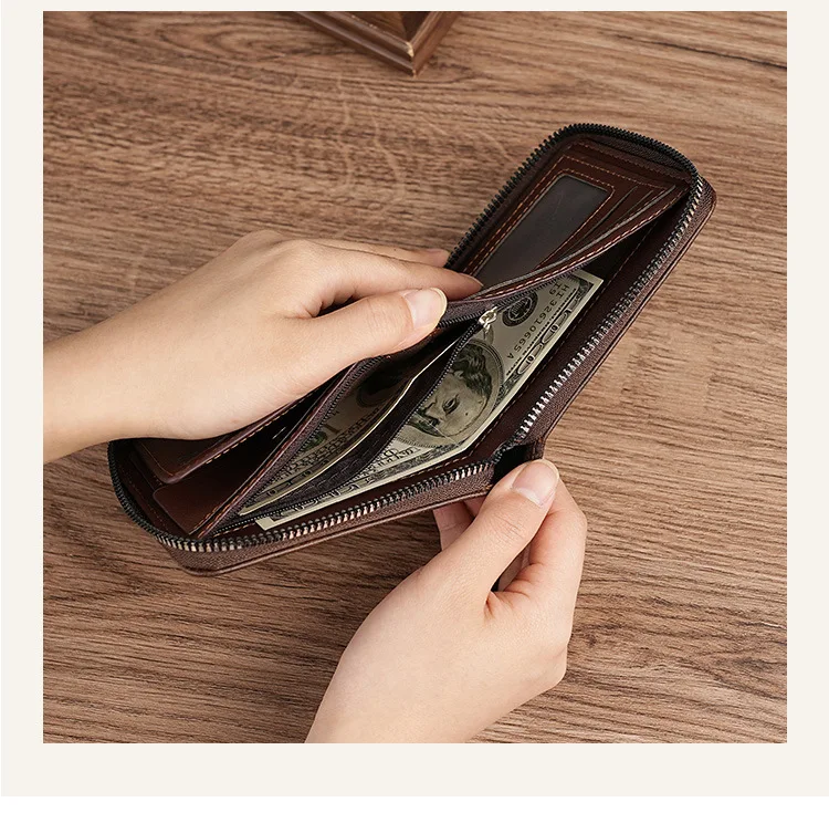 Dominator Dark Skull Men's Vintage Short Wallet Zipper Coin Purse Casual Buckle Waist Chain Money Bag For Students Gift