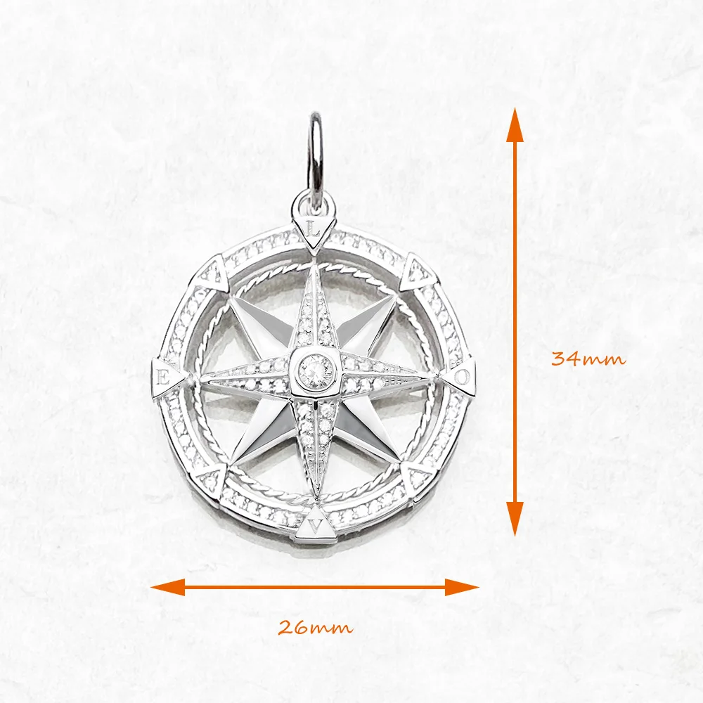 Wheel Star Pendant Fine Glam 925 Sterling Silver Jewelry Europe Accessories Soul Trendy Gift For Woman Men