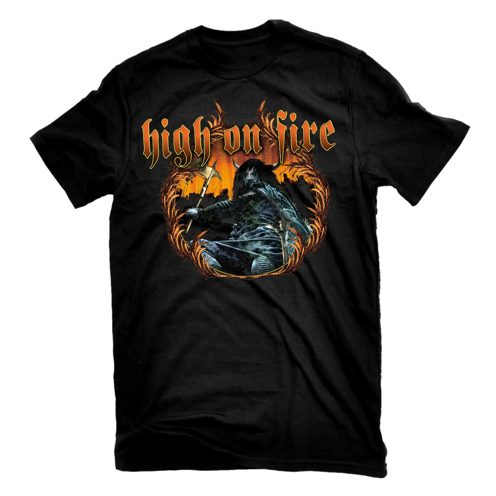 2026 High on Fire  Blessed Black Wings Band Graphic Tee Cotton Round Neck Casual Unisex T-shirt Summer Top