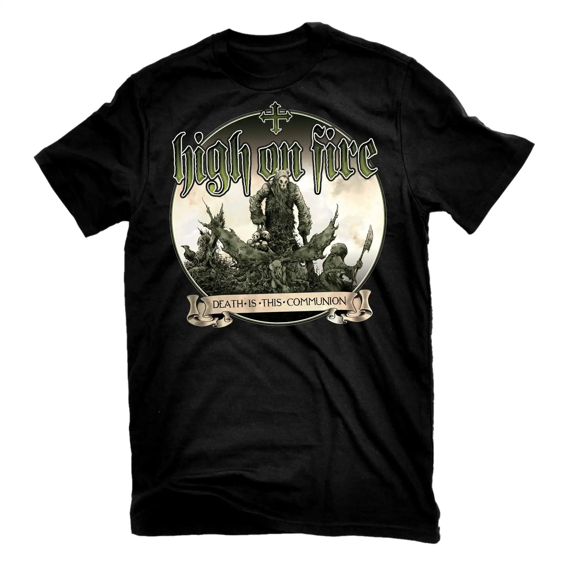 2026 High on Fire  Blessed Black Wings Band Graphic Tee Cotton Round Neck Casual Unisex T-shirt Summer Top