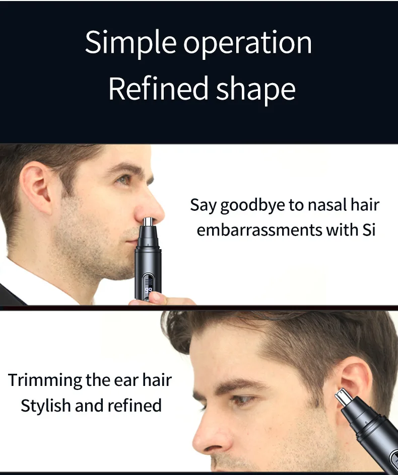 Mini Pocket Nose Hair Trimmer Painless Clipper Nose Ears Hair Eyebrow Waterproof Portable Trimmer For Men Women