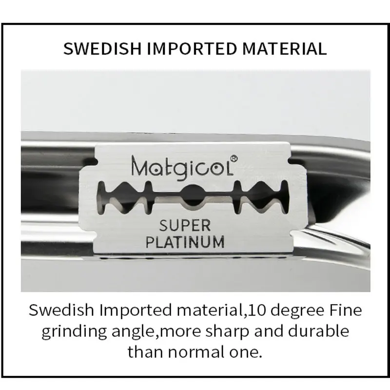 100 Pack Super Platinum Double Edge Razor Blade, Ultra-sharp Stainless Steel for Shaving, Men's Razor Blades One Blade Razor