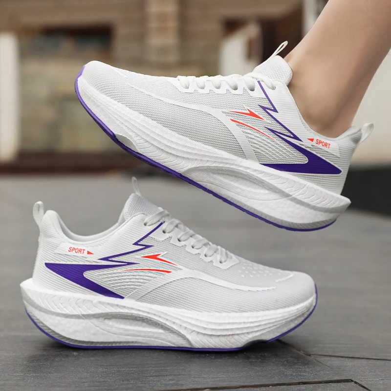 Sneakers Men Running Shoes Anti-slip Cushioned Comfortable Racing Carbon Plate Training Mesh Tennis Shoes Casual for Women 2026