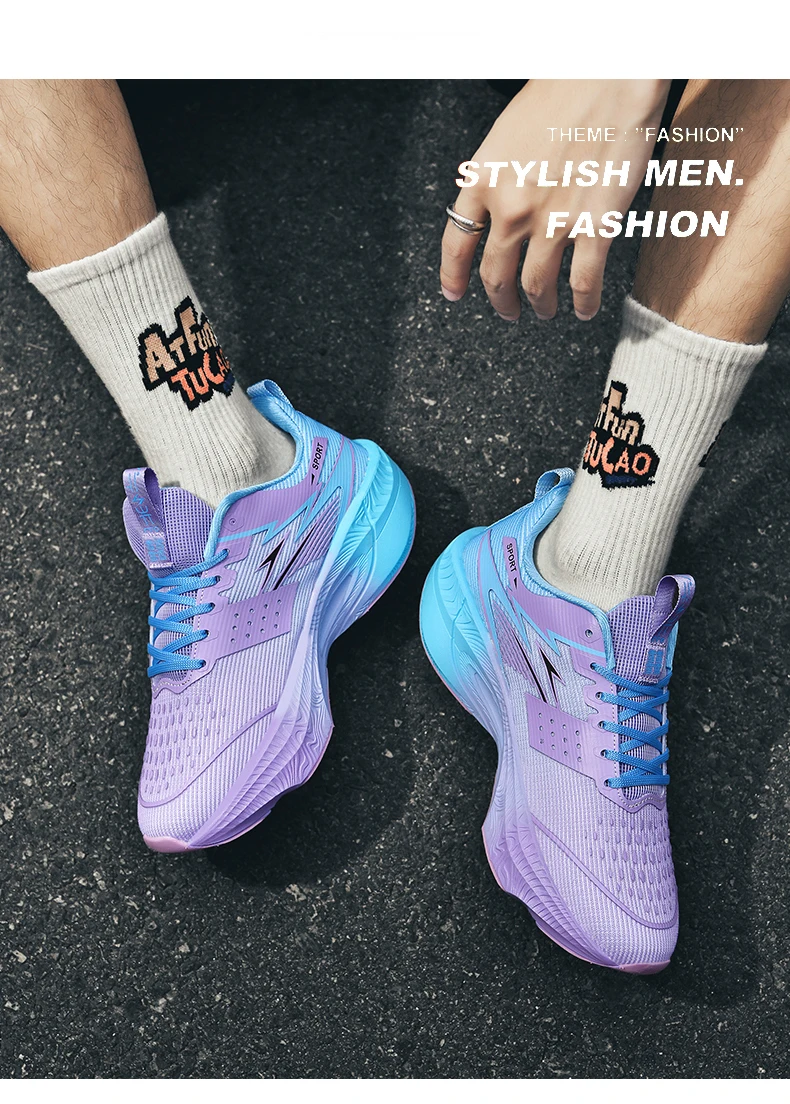 Sneakers Men Running Shoes Anti-slip Cushioned Comfortable Racing Carbon Plate Training Mesh Tennis Shoes Casual for Women 2026