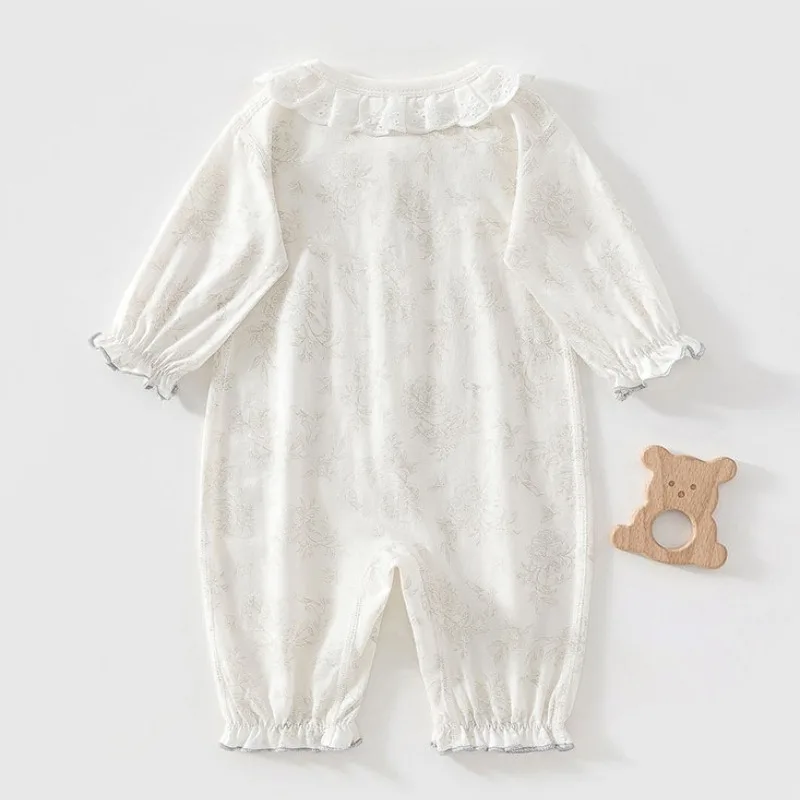 New Arrival 0-18M Baby Girl Princess Jumpsuit Newborns Spring Summer Pure Cotton Soft Romper Infant Breathable Knit Onesie