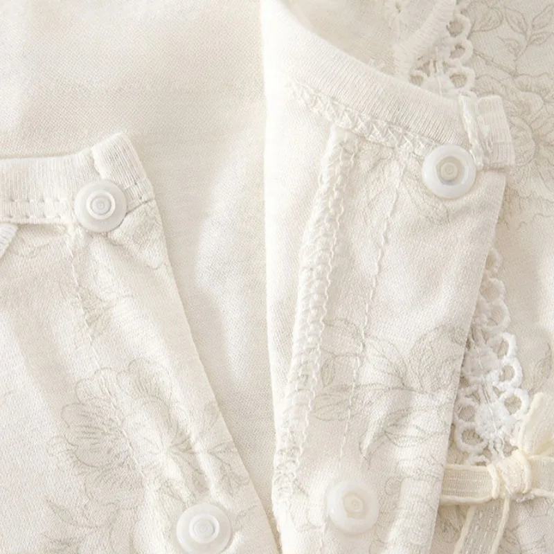 New Arrival 0-18M Baby Girl Princess Jumpsuit Newborns Spring Summer Pure Cotton Soft Romper Infant Breathable Knit Onesie