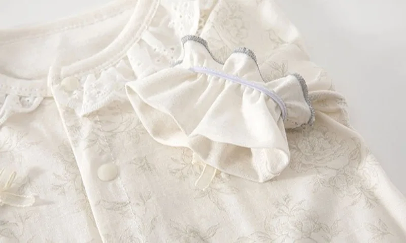 New Arrival 0-18M Baby Girl Princess Jumpsuit Newborns Spring Summer Pure Cotton Soft Romper Infant Breathable Knit Onesie