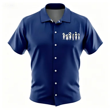 Anime All in One Feared Print Men's Shirt Unisex Loose Casual Versatile Half Sleeved Shirt Trend