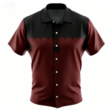 Anime All in One Feared Print Men's Shirt Unisex Loose Casual Versatile Half Sleeved Shirt Trend